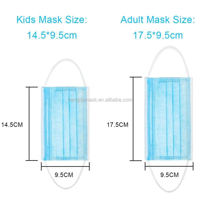 50PCS/Box Breathable Nose Mouth Cover 3 Filter Layer Earloop Disposable Face Mask Nonwoven Face Mask