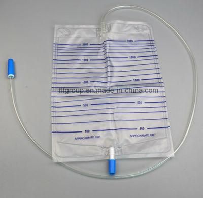 Competitive Price Pull-Push Valve Outlet Disposable Urine Bag for Adult