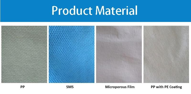 Disposable Nonwoven Lab Coat/Gown with Knitting Pockets