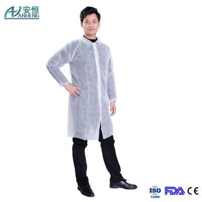 Elastic Cuffs Disposable PP Non Woven Lab Coat Medical Needed