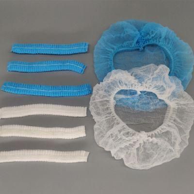 14G Per M2 White Color 21&quot; Elastic Disposable Medical Non Woven Fabric Strip Cap