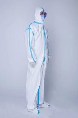 Medical Supply SMS+PE Non Woven Fabrics Sterilization Disposable Coverall FDA/CE/En Certificated